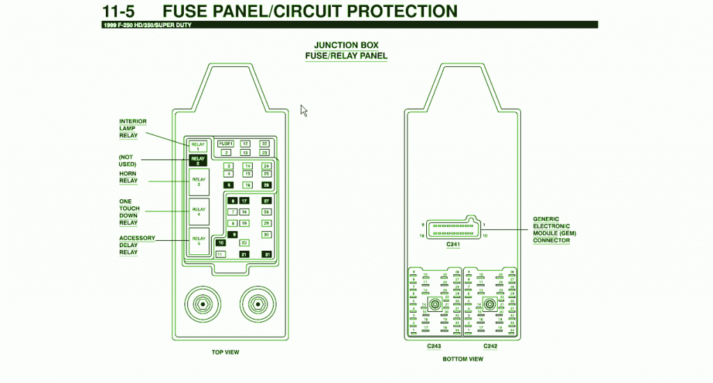 2003 F350 SD Lariat 6.0 L Diesel Junction Fuse Box Diagram Auto Fuse