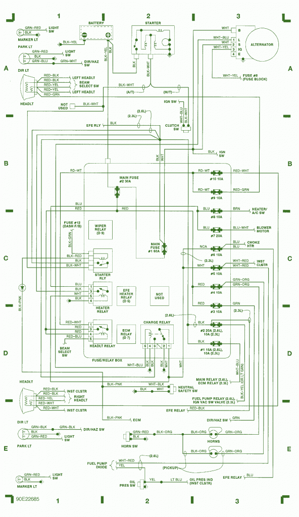 1990 Isuzu Pickup 4×4 2.6L EFI Fuse Box Diagram – Auto Fuse Box Diagram